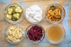probiotic, fermented food, yogurt, sauerkraut, apple cider vinegar, gut health, digestion