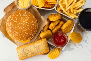 trans fat, fat, fast food, unhealthy, burger, fries, pie